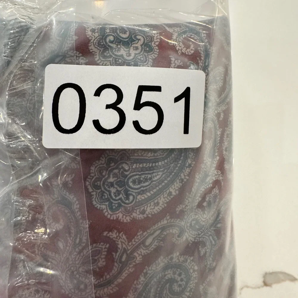 Robert Alan Mens Paisley Necktie Burgundy Red Blue Silver USA Made Polyester